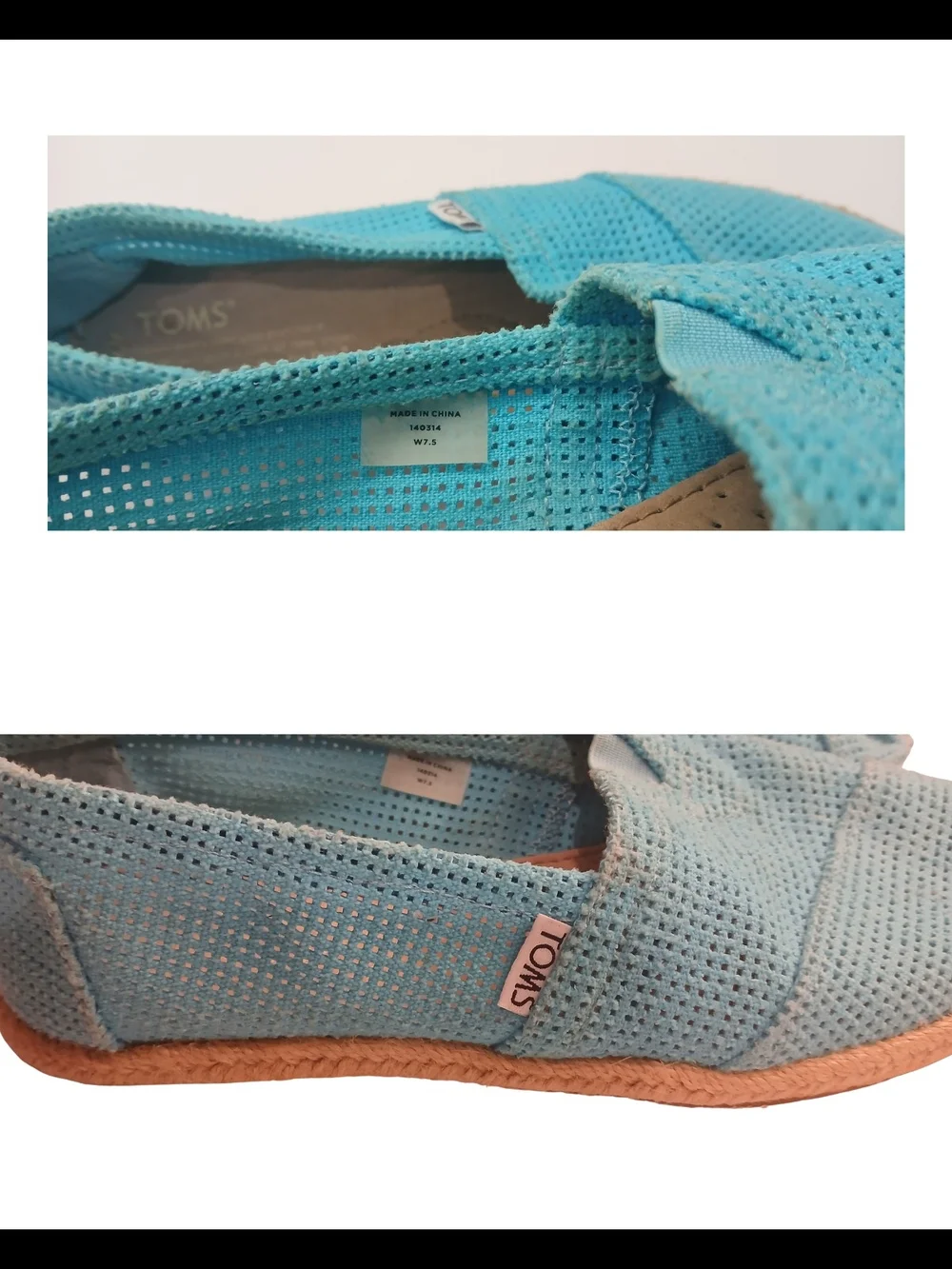 Toms Women's Perforated Slip-On Flats in Turquoise